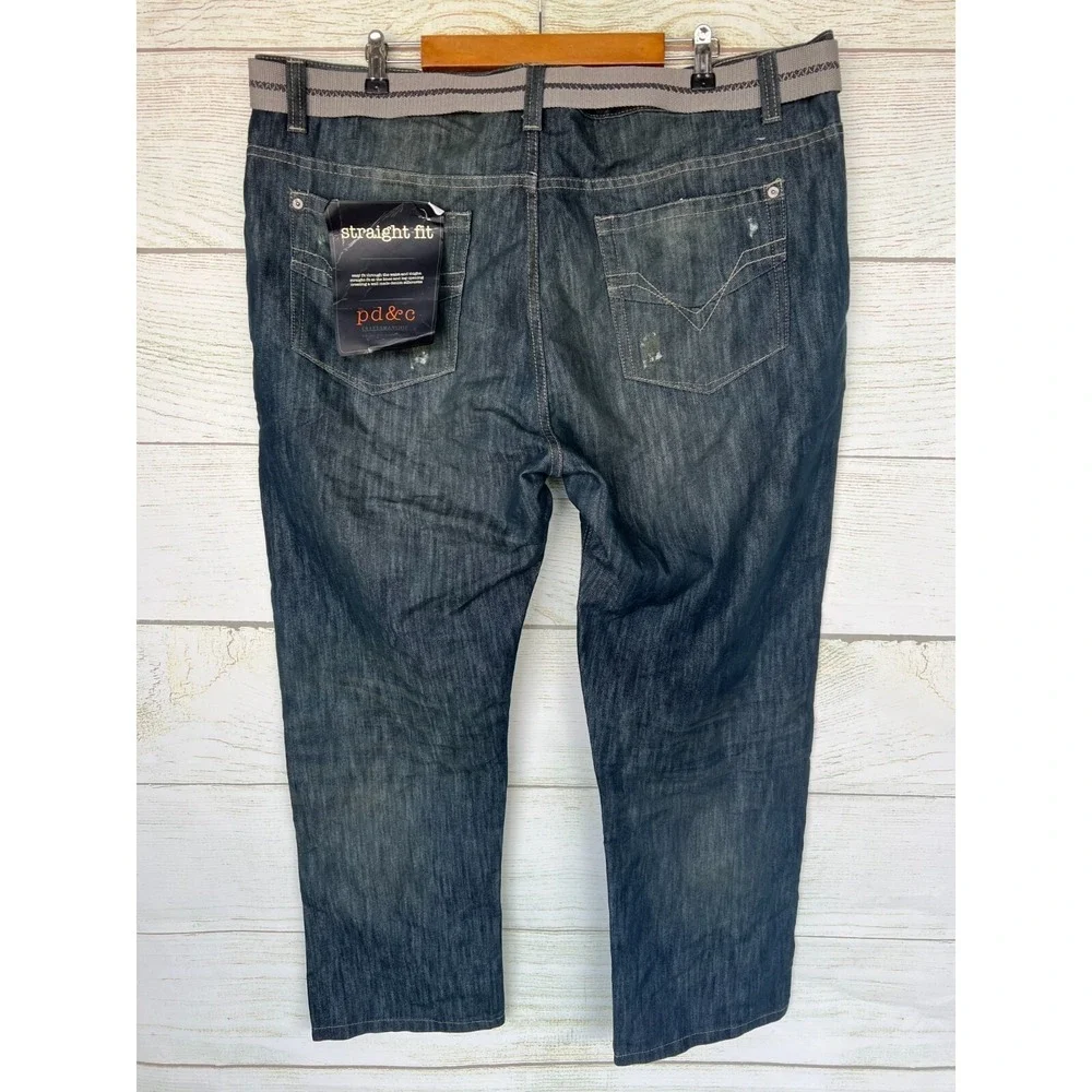 Jeans Paper Denim & Cloth Mens 44X30 Arthur Distressed Dirty Straight Jeans New